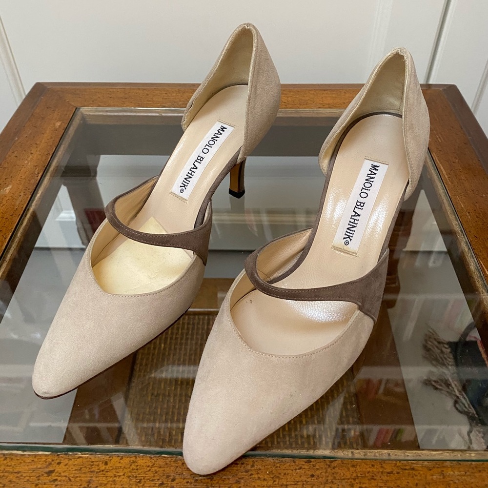 Manolo Blahnik Designer Suede Heels